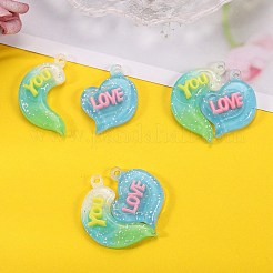 10 ensembles de pendentifs en résine opaque de couleur dégradée&nbsp;RESI-SZ0001-91E