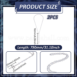2 collana di perline di rosario in vetro trasparente sfaccettato&nbsp;NJEW-GO0001-12