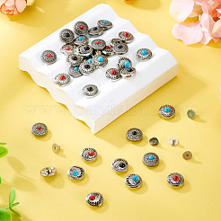 36 Stück 9 Stile Legierung dekorative Nieten&nbsp;BUTT-SW0001-02