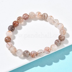 Stretch-Armbänder aus natürlichem Rutilquarz mit runden Perlen für Damen&nbsp;BJEW-Z158-03D-03