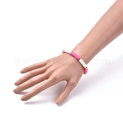 Handgemachte Polymer Clay heishi Perlen Stretch Armbänder&nbsp;BJEW-JB05091-02
