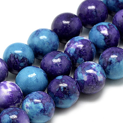 Chapelets de perle en jade d'un océan blanc synthétique&nbsp;G-S254-6mm-C06