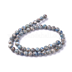 Fili sintetici assemblati di turchese sintetico e perle di diaspro imperiale&nbsp;G-D0006-C02-8mm-01