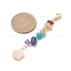 Luna/estrella/corazón/flor decoración colgante de concha de agua dulce natural&nbsp;HJEW-JM01609