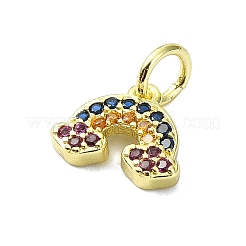 Pendenti in zirconi cubici colorati in micro pavè di ottone&nbsp;KK-H475-12G