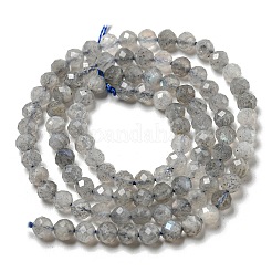 Facettiert rund Natur Labradorit Perlenstränge&nbsp;LS-G-I156-03-4mm