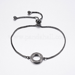 Verstellbare messing micro pave zirkonia bolo armbänder&nbsp;BJEW-F302-17