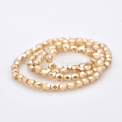 Perles à facettes en verre nacrés plaqué&nbsp;GLAA-A032-4mm-PL05