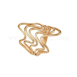 Anillos de puño abiertos ajustables de acero inoxidable 304 para mujer&nbsp;RJEW-K303-03G