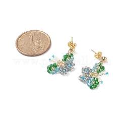 Boucle d'oreille pendante papillon en perles de verre&nbsp;EJEW-JE05135
