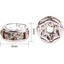 Messing versilbert Mittleren Osten Strass Zwischenperlen&nbsp;RB-PH0001-07S-NF