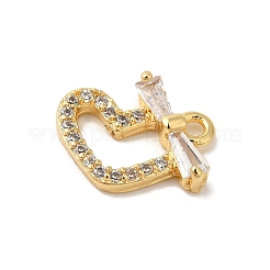 Breloques en laiton micro pavées de zircones cubiques sur le thème de Noël&nbsp;KK-P278-02A-G