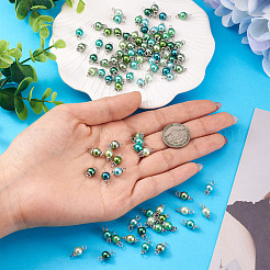 110 Stück 11 Farben Glasperlen runder Verbinder Charms&nbsp;PALLOY-TA00261