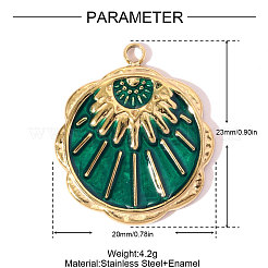 304 Edelstahl-Emaille-Anhänger&nbsp;STAS-OY008-10G