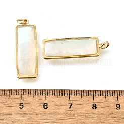 Anhänger aus natürlicher weißer Muschel und Epoxidharz&nbsp;KK-E794-02G-08