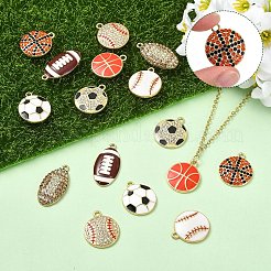 16pcs 8 styles de pendentifs en émail en alliage&nbsp;FIND-YW0009-92