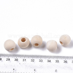 Perles européennes en bois naturel non fini&nbsp;WOOD-Q041-04D