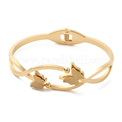 Verstellbare Schmetterlings-Drehmoment-Armreifen&nbsp;BJEW-F474-15G
