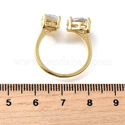Anelli per polsini da donna in ottone con micro pavé di zirconi cubici&nbsp;RJEW-F181-08G