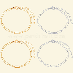 10 bracelet à chaîne trombone en acier inoxydable 304&nbsp;BJEW-BBC0001-21