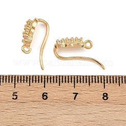 Ohrhaken aus Messing mit Mikropflaster und klaren Zirkonia-Blatt-Motiven&nbsp;KK-A274-14G