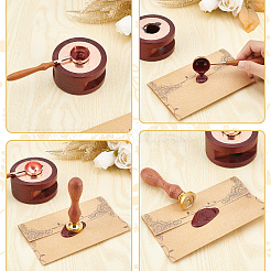 Messing-Wachssiegelstempel mit Holzgriff&nbsp;AJEW-WH0412-0252