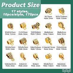 170 Uds. 17 estilos de fianzas de tubo de aleación de estilo tibetano&nbsp;FIND-GA0004-70AG