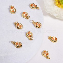 10 breloques en laiton micro pavé de zircone cubique&nbsp;ZIRC-SZ0003-32C