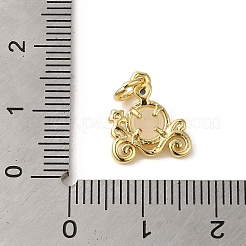 Pendenti in ottone con micro pavé di vetro colorato di zirconi cubici&nbsp;X-KK-R162-026C-G