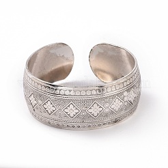 Bracelet manchette ouvert épais en alliage de style tibétain bohème pour femme&nbsp;BJEW-E002-01AS-05