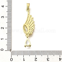 Ciondoli in ottone con placcatura a cremagliera con micro pavé di zirconi chiari&nbsp;KK-M309-09G