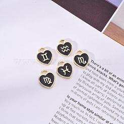 Pendentifs en émail d'alliage plaqué or léger&nbsp;ENAM-R055-05B