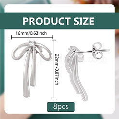 4 Paar Ohrstecker aus Messing mit Zirkonia für Damen&nbsp;EJEW-BC0001-17P