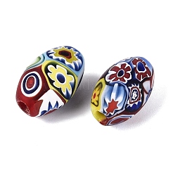 Handgefertigte ovale Millefiori-Glasperlen&nbsp;LA-N001-03B