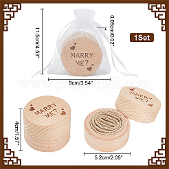Säulen-Aufbewahrungsboxen für Fingerringe aus Holz&nbsp;CON-WH0086-063A
