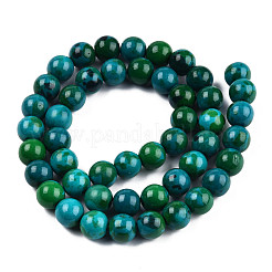 Brins de perles rondes en jade blanc océan naturel teint&nbsp;G-R295-8mm-07