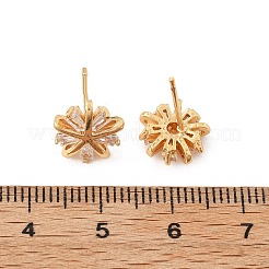 Ohrstecker aus Messing mit Mikropavé und klaren kubischen Zirkonia für Damen&nbsp;EJEW-G428-26G-02