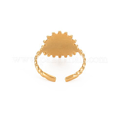 Bague ouverte ronde plate en acier inoxydable 304 avec placage ionique (IP) pour femme&nbsp;RJEW-S405-202G