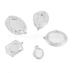 5 pz 5 stili 304 impostazioni cabochon pendente in acciaio inossidabile&nbsp;STAS-TA0005-72P