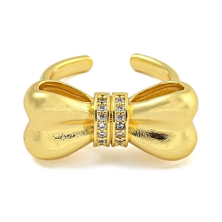 Bagues de manchette en laiton micro pavé de zircone cubique pour femmes&nbsp;RJEW-I107-13G-01