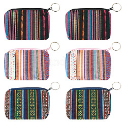 6 portafogli in cotone con motivo a righe in stile bohémien&nbsp;ABAG-TA0001-83