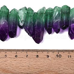 Perles et brins de pointes de cristaux de quartz naturel peints en deux tons&nbsp;G-Q610-03F