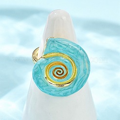 Anillos de puño ajustables de latón esmaltado para mujer&nbsp;RJEW-G357-01F