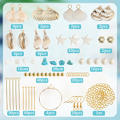 DIY-Set zur Herstellung synthetischer Ohrringe aus Türkis und Muschel&nbsp;DIY-SC0028-98