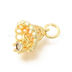 Pendentifs de Noël en laiton micro pavé de zircones cubiques transparentes&nbsp;KK-Z156-05G