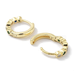 Orecchini a cerchio da donna con pavé di zirconi cubici in ottone&nbsp;EJEW-L269-137G