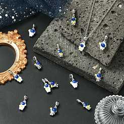 16 Stück 4 Stile Spray bedruckte Legierung europäischen baumeln Charms&nbsp;FIND-CJ0005-53
