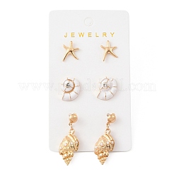 Ensembles de boucles d'oreilles à clous en alliage océan&nbsp;AL-H003-01D-G
