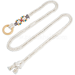 Ceintures à chaîne en coton et lin tissées à la main pour femmes&nbsp;AJEW-WH20017-75C