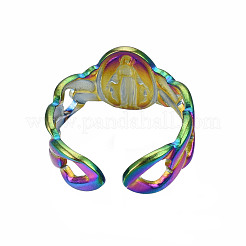Ovale avec anneaux de manchette jésus&nbsp;RJEW-N038-009